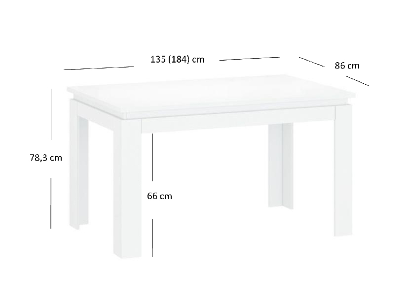 Blagovaonski stol na razvlačenje (za 4 do 6 osoba) Leona (bijela)
