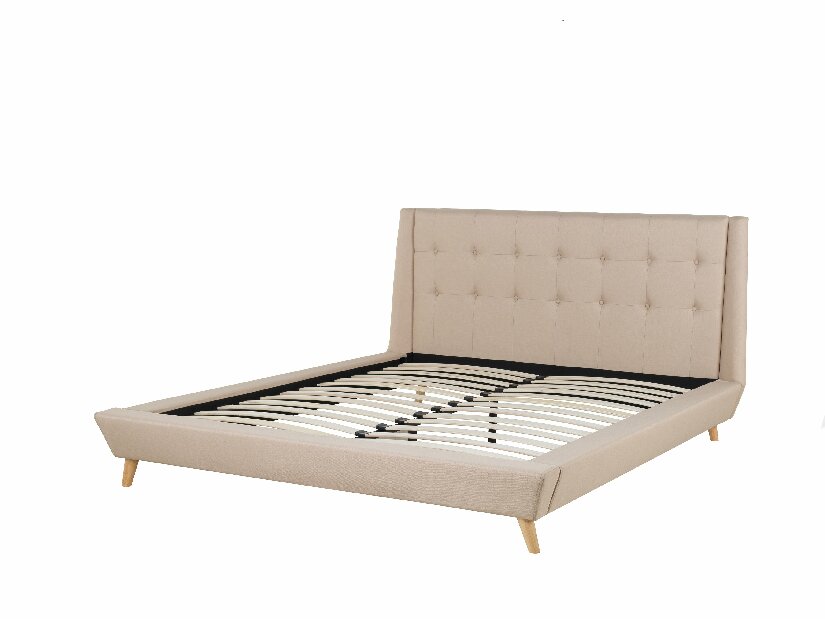 Bračni krevet 160 cm TURIN (s podnicom) (bež)