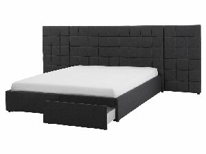 Bračni krevet 160 cm MALI (s podnicom i prostorom za odlaganje) (siva)