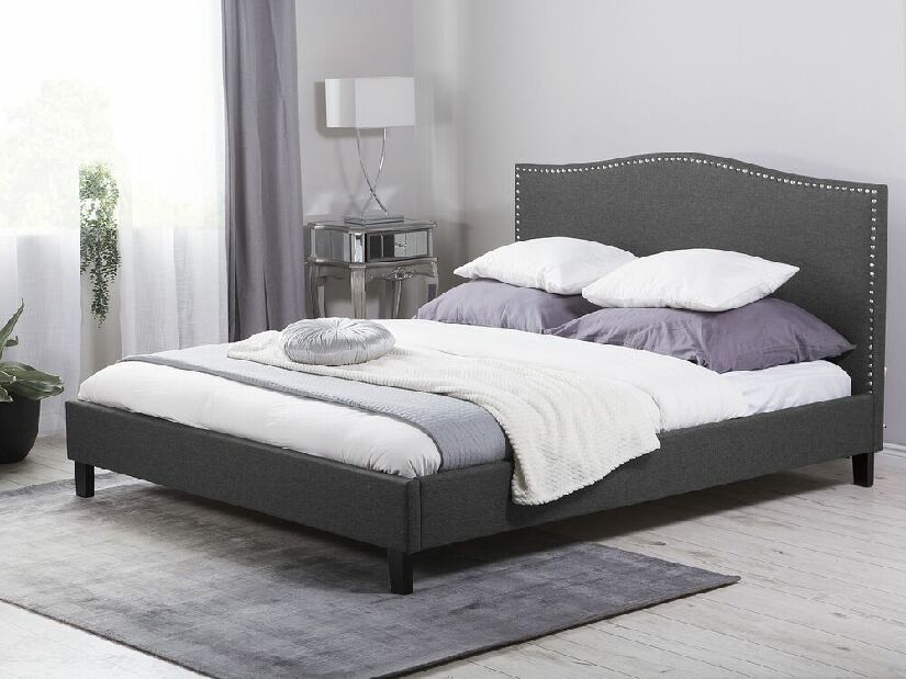Bračni krevet 160 cm MONELIER (s podnicom) (siva)