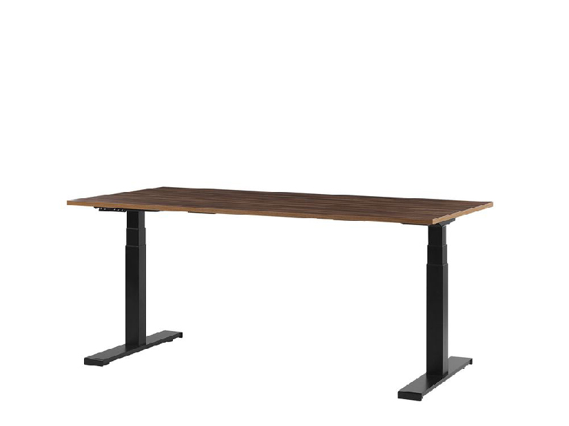 Pisaći stol- DESIRA II (180x80 cm) (tamno drvo + crna) (el. podesiv)