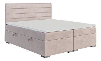 Bračni krevet Boxspring 160 cm Benio (svijetlo ljubičasta) (s madracem i prostorom za odlaganje)