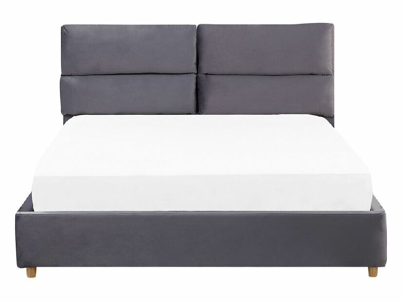 Bračni krevet 140 cm BALSAS (tekstil) (siva) (s podnicom)