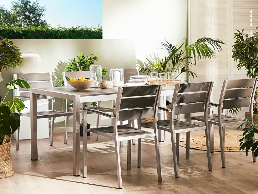Vrtni blagovaonski stol- VERO (za 6 osoba) (siva)