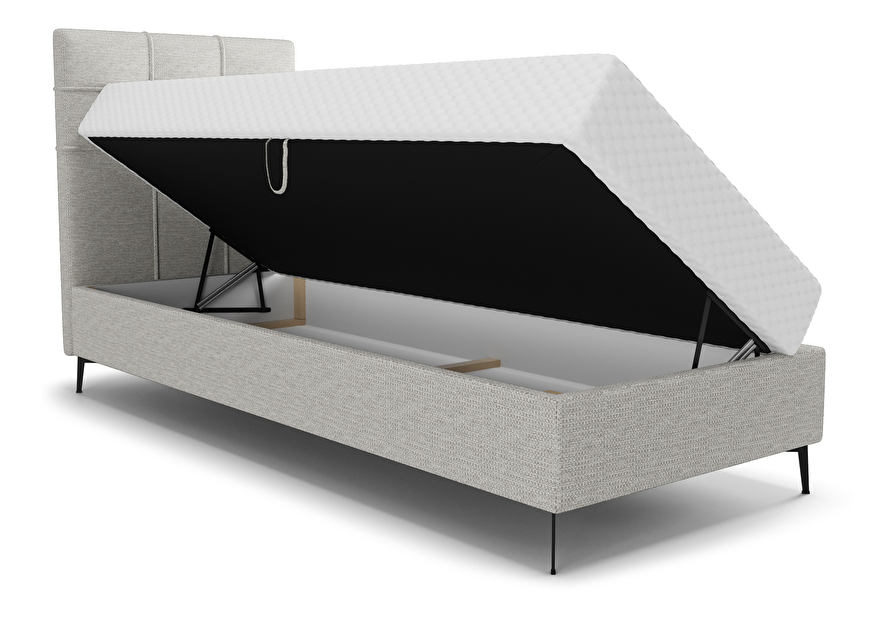 Jednostruki krevet 90 cm Infernus Comfort (svijetlosiva) (s podnicom, s prostorom za odlaganje)