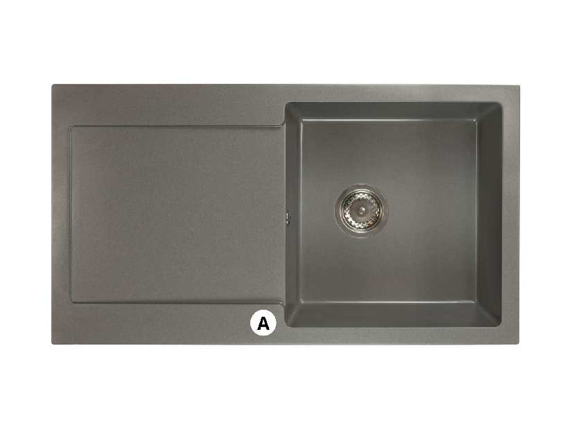 Kuhinjski sudoper Adaxa (crna) (s 1 otvorom za bateriju) (L)