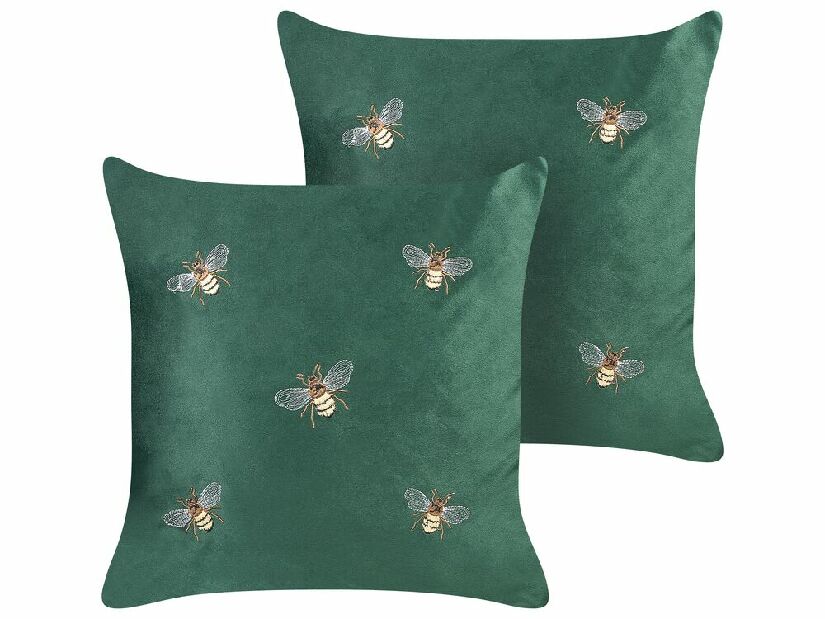 Set 2 ukrasna jastuka 45 x 45 cm Talin (zelena)