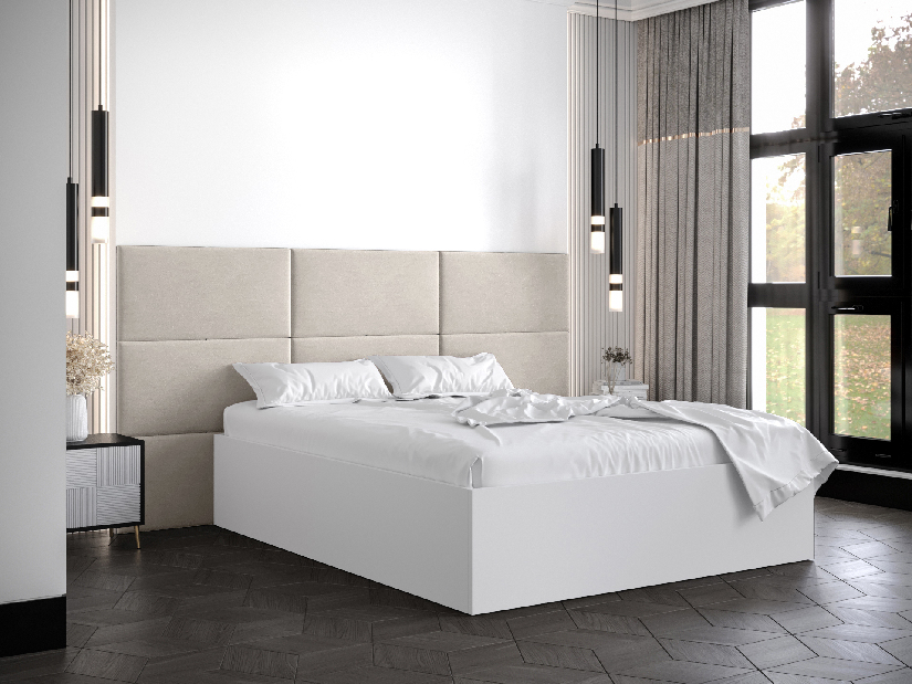 Bračni krevet s tapeciranim uzglavljem 160 cm Brittany 2 (bijela mat + bijela) (s podnicom)