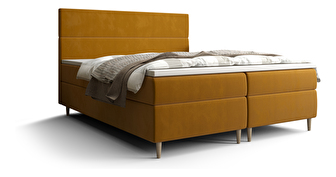 Bračni krevet  Boxspring 140 cm Flu (zlatna) (s madracem i prostorom za odlaganje)