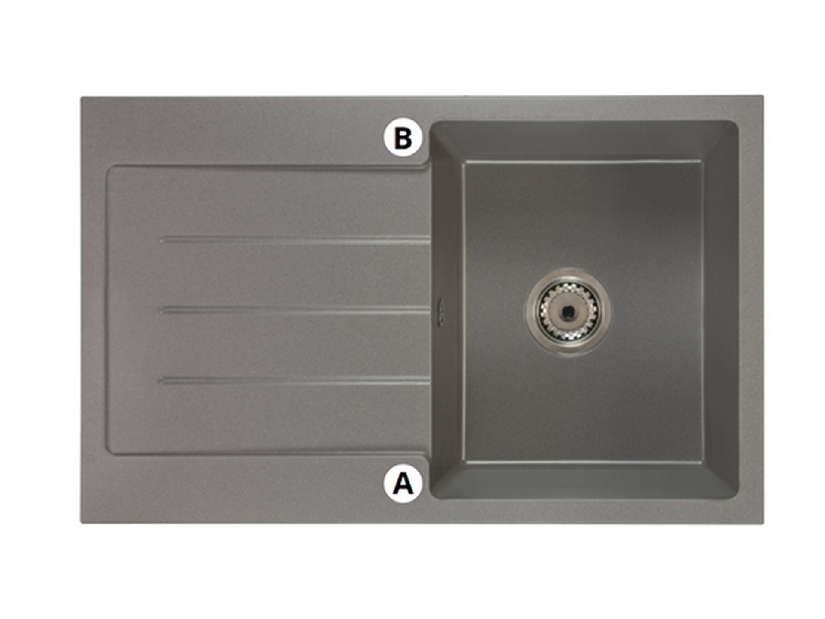 Kuhinjski sudoper Ruxom (bijela) (sa 2 otvora za bateriju) (L)