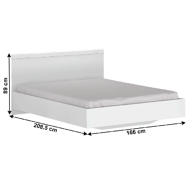 Bračni krevet 160 cm Lafer (bijela)