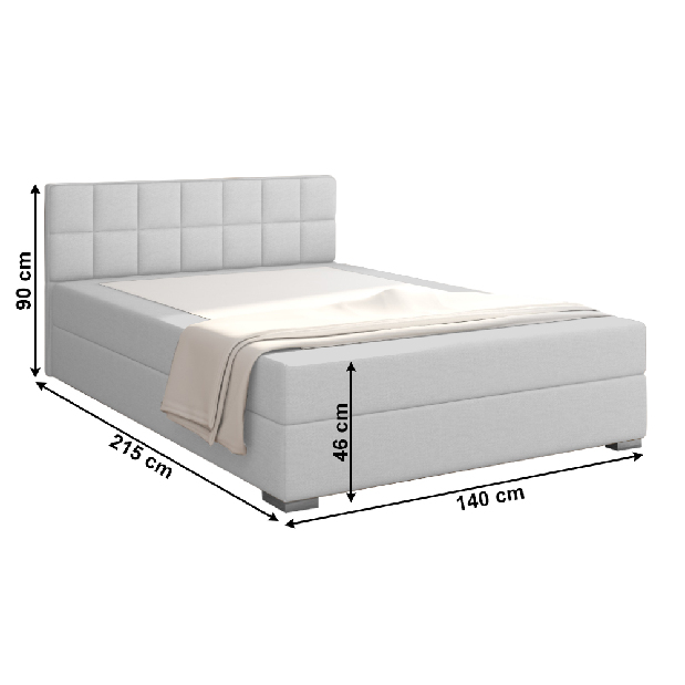 Bračni krevet Boxspring 140 cm Ferrati (siva + smeđa)