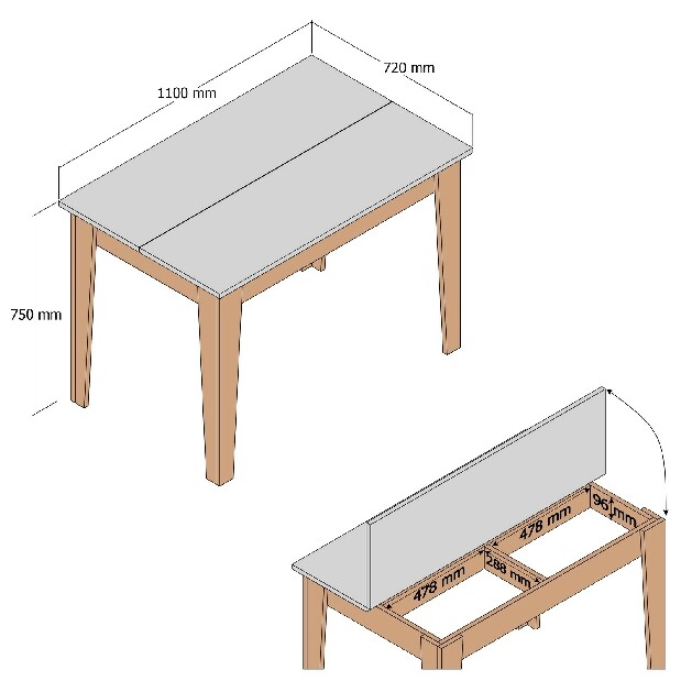 Blagovaonski stol (za 4 osobe) Kika (bijela)