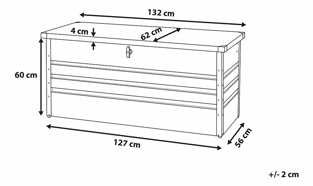 Kutija za odlaganje 130x62cm Ceroso (grafit) 