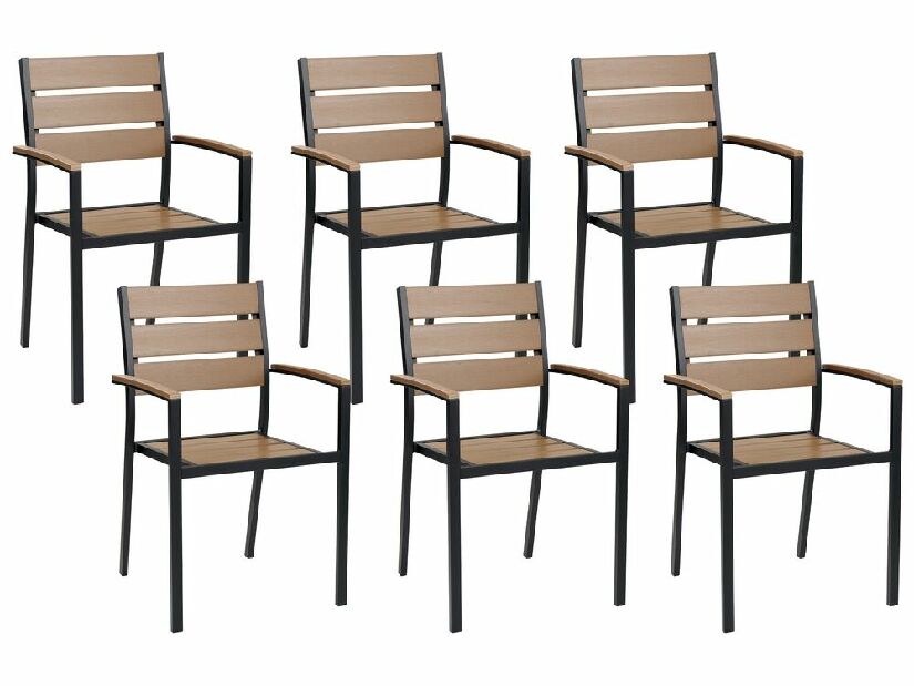 Set vrtnih stolica (6 kom.) Valero (svijetlo drvo) 
