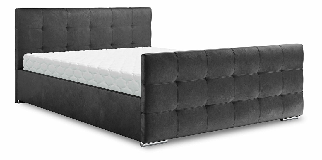 Bračni krevet 180 cm Billie (tamnosiva) (s podnicom i prostorom za odlaganje)