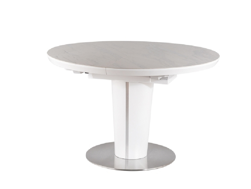 Blagovaonski stol na razvlačenje 120-160 cm Oris (bijela + mramor bijeli) (za 4 do 6 osoba)