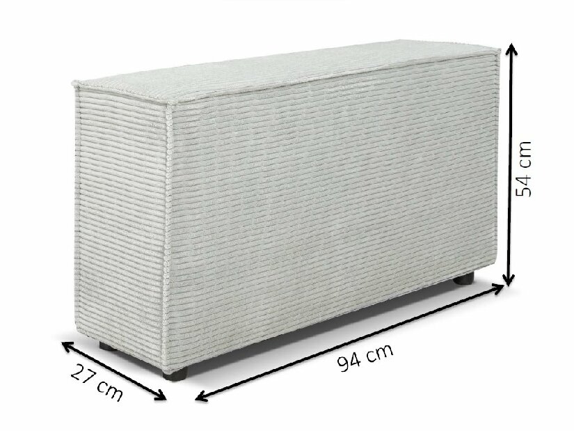 Modul kauča (bočna strana) Cuboid (siva) (L)
