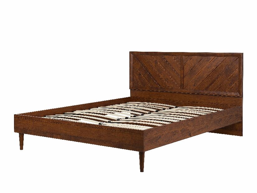 Bračni krevet 180 cm MILLET (s podnicom) (tamno drvo)