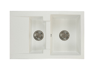 Kuhinjski sudoper Dortuna (bijela) (sa 2 otvora za bateriju) (L)