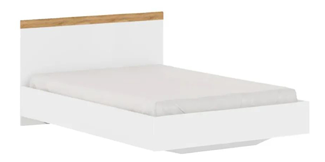Jednostruki krevet 120 cm Valgo 120 (bijela + hrast wotan)