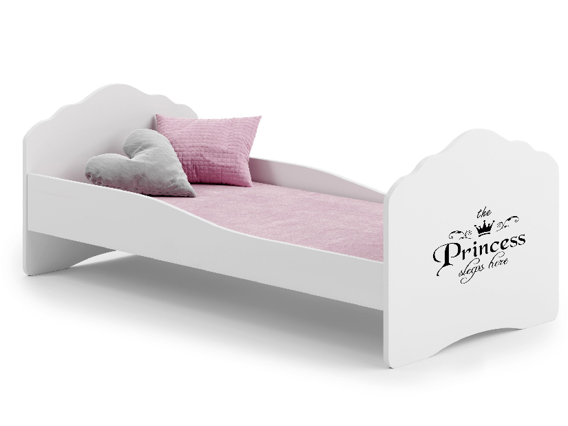 Dječji krevetić 140x70 cm Cassi (s rešetkom i madracema) (princeza)