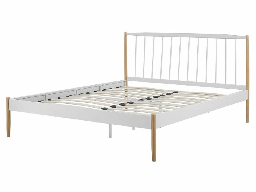Bračni krevet 160 cm MARES (s podnicom) (bijela)