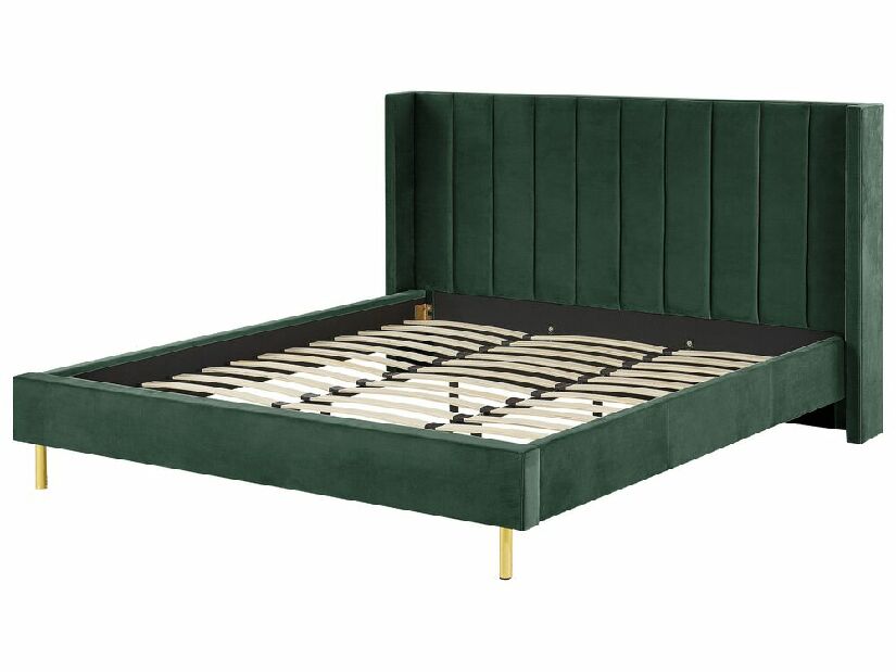 Bračni krevet 180 cm VINNETTE (tekstil) (zelena) (s podnicom)