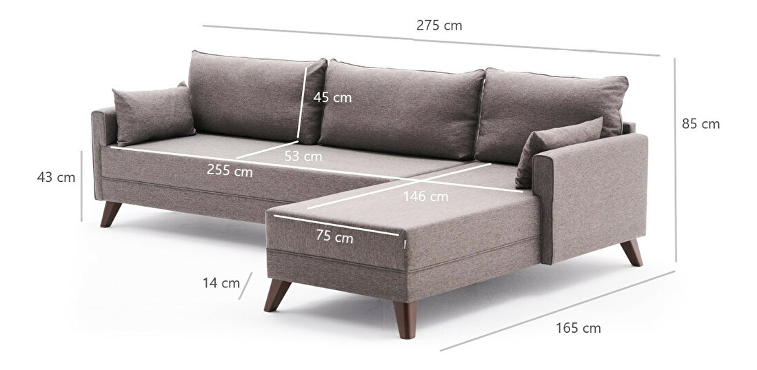 Sofa na razvlačenje Bellina 1 (smeđa) (D)