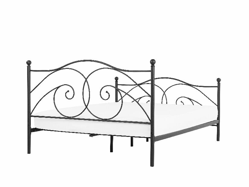 Bračni krevet 140 cm DIROU (s podnicom) (crna)