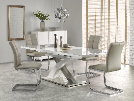 Blagovaonski stol Shenna 2 (siva + bijela) (za 6 do 8 osoba)  