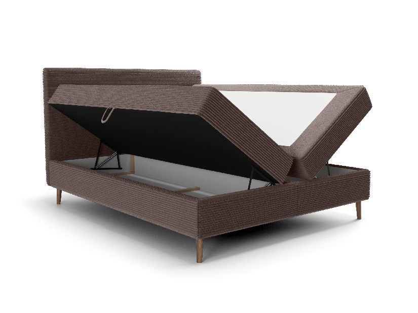Bračni krevet 160 cm Napoli Bonell (smeđa) (s podnicom, s prostorom za odlaganje)