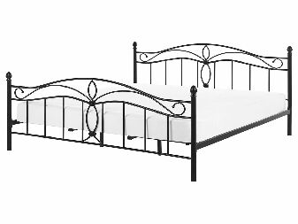 Bračni krevet 160 cm Aicha (crna) (s podnicom)