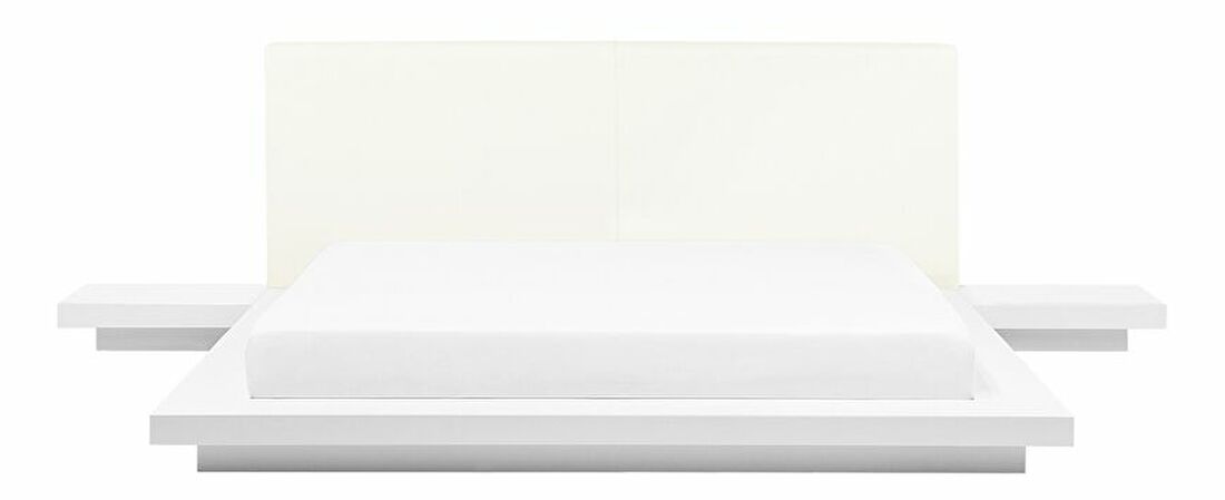 Bračni krevet 160 cm ZEPHYRE (s podnicom) (bijela)