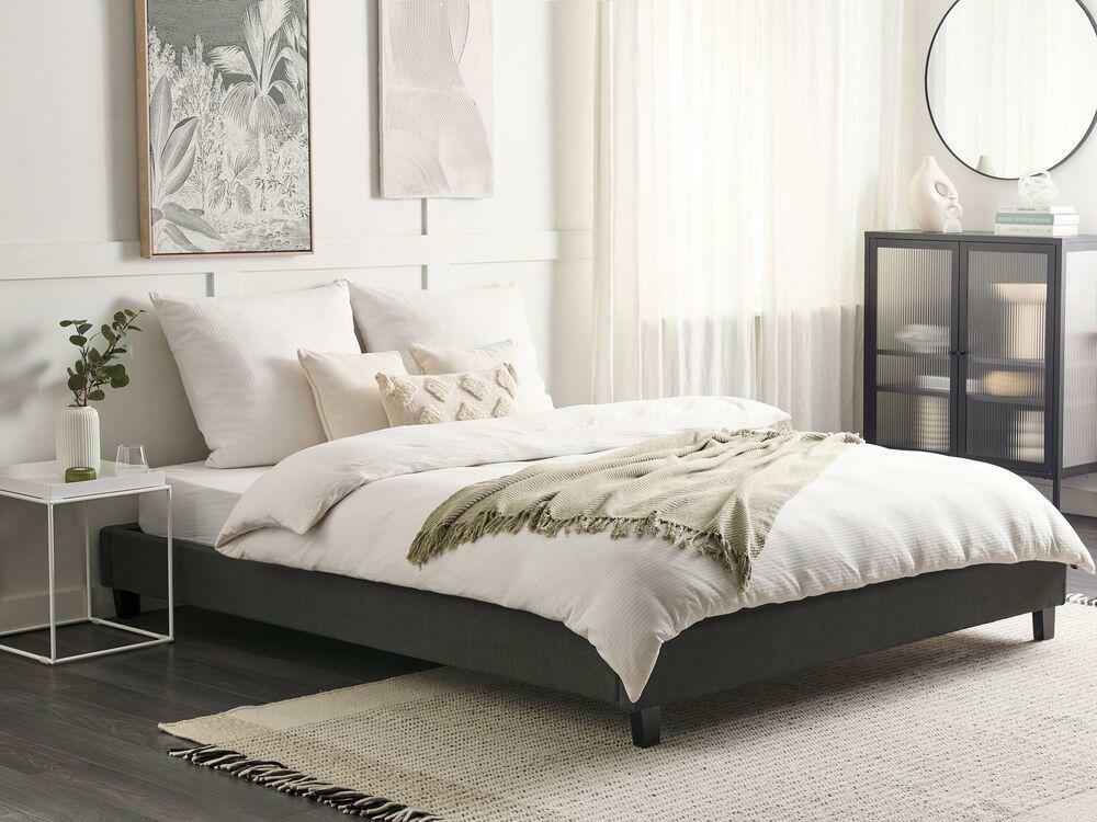 Bračni krevet 180 cm ROXENNE (s podnicom) (siva)