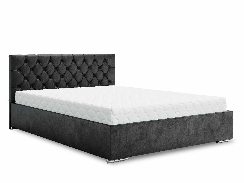 Bračni krevet 180 cm Danita (crna) (s podnicom i prostorom za odlaganje)