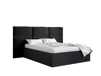 Bračni krevet s tapeciranim uzglavljem 160 cm Brittany 2 (crna mat + crna) (s podnicom)