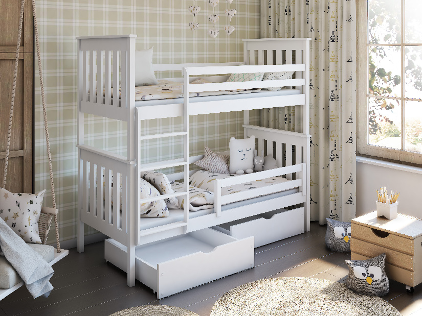 Dječji krevet 90 x 200 cm Brad (s podnicom i prostorom za odlaganje) (bijela)