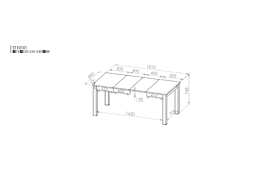 Blagovaonski stol- ML Nábytok Jord ST 10101-001 (za 6 do 8 osoba) 