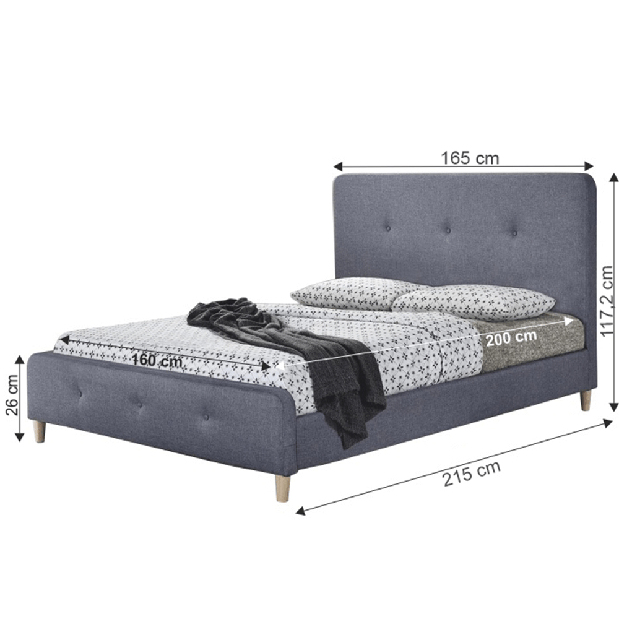 Bračni krevet 160 cm Cleome (S podnicom) 