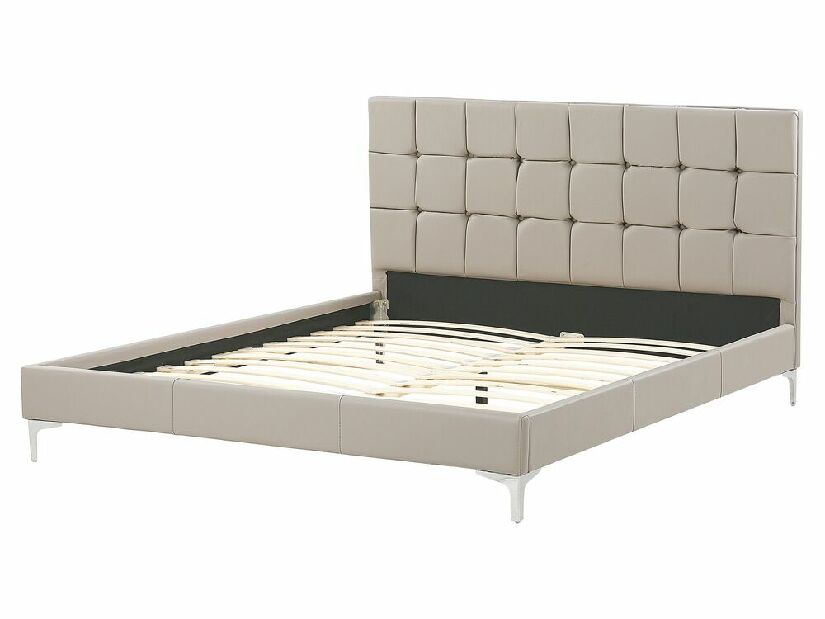 Bračni krevet 160 cm AMART (siva) (eko koža) (s podnicom)