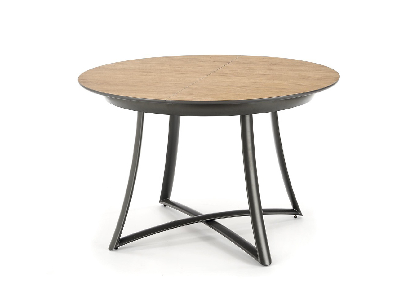 Blagovaonski stol na razvlačenje 118-140 cm Marya (prirodno drvo + crna) (za 4 do 6 osoba)
