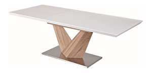 Blagovaonski stol na razvlačenje 140-200 cm Allegra (bijela + hrast) (za 8 i više osoba)