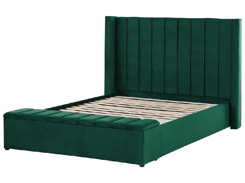 Bračni krevet 140 cm Noya (zelena) (s podnicom) (s prostorom za odlaganje)