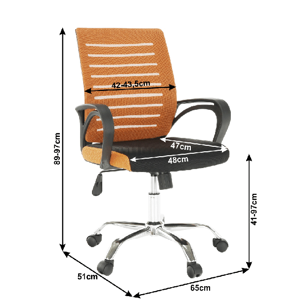 Uredska stolica Lisabolla (narančasta + crna)