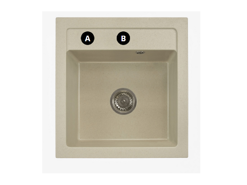 Kuhinjski sudoper Borodus (bijela) (sa 2 otvora za bateriju)
