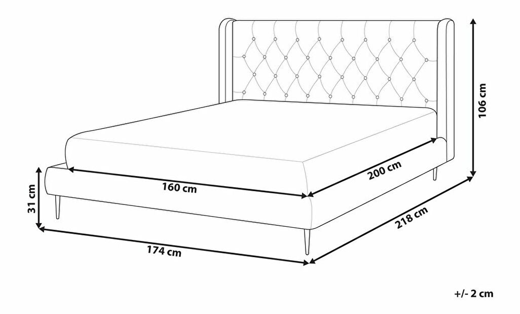 Bračni krevet 160 cm Flora (siva) (s podnicom)
