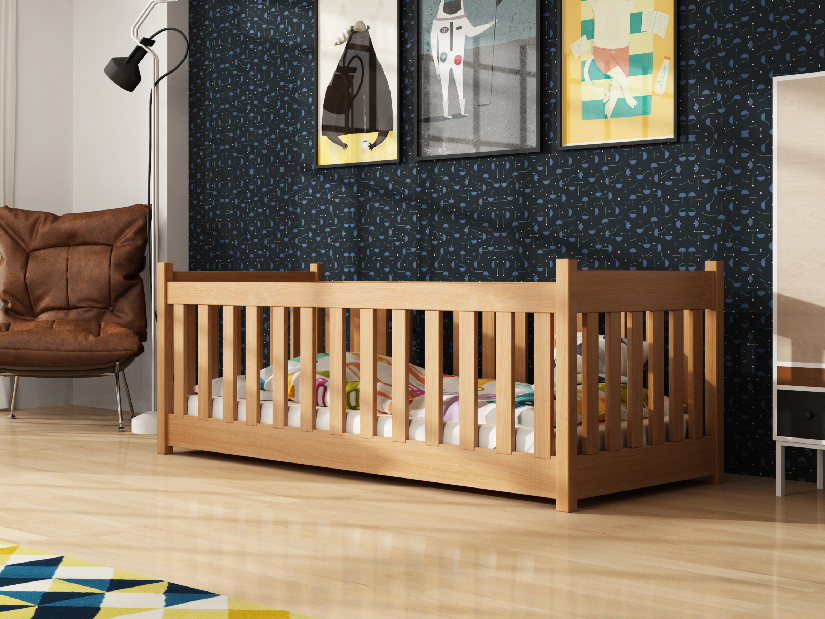Dječji krevet 80 x 180 cm Connie (s podnicom i prostorom za odlaganje) (bukva)
