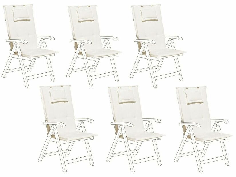 Set jastuka za vrtne stolice 6 kom. TRATORIA (bijela)
