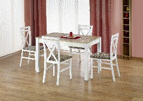 Blagovaonski stol Quente (hrast sonoma + bijela) (za 4 do 6 osoba)  